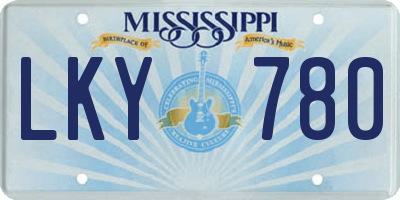 MS license plate LKY780