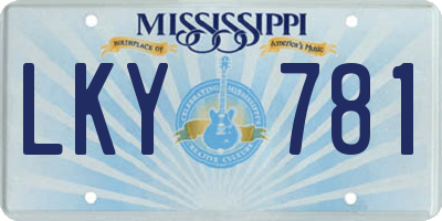 MS license plate LKY781
