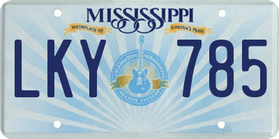 MS license plate LKY785
