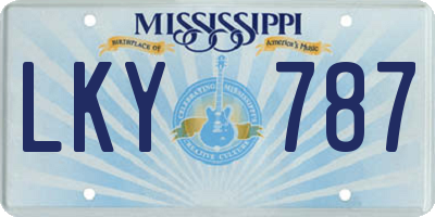 MS license plate LKY787