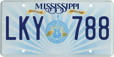 MS license plate LKY788
