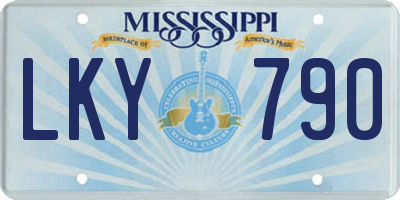 MS license plate LKY790