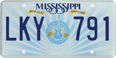 MS license plate LKY791