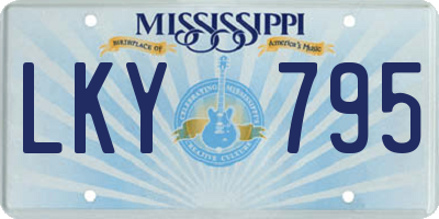 MS license plate LKY795