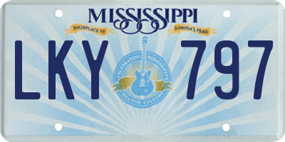 MS license plate LKY797