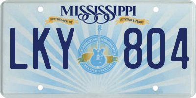 MS license plate LKY804