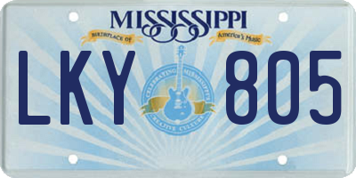MS license plate LKY805
