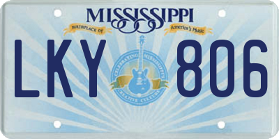 MS license plate LKY806