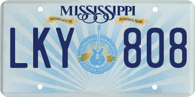 MS license plate LKY808