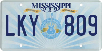 MS license plate LKY809