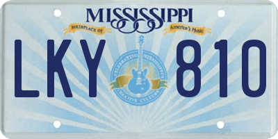 MS license plate LKY810