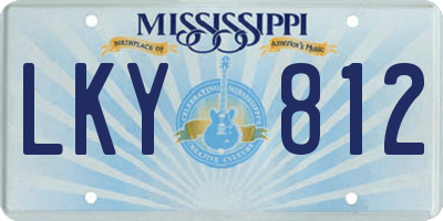 MS license plate LKY812