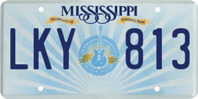 MS license plate LKY813
