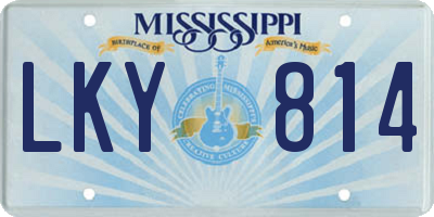 MS license plate LKY814