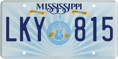 MS license plate LKY815