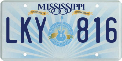 MS license plate LKY816