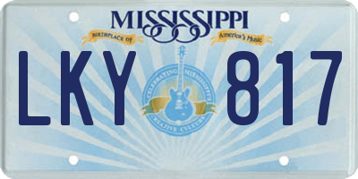 MS license plate LKY817