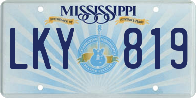 MS license plate LKY819
