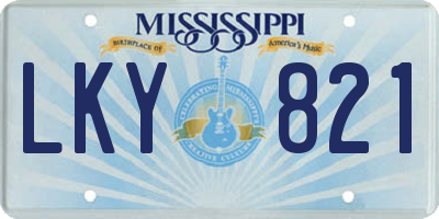MS license plate LKY821