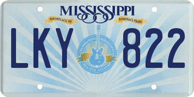 MS license plate LKY822