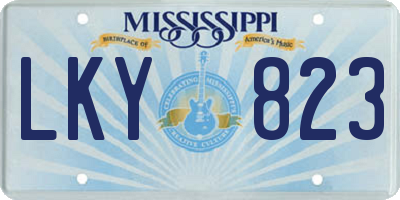 MS license plate LKY823