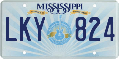 MS license plate LKY824