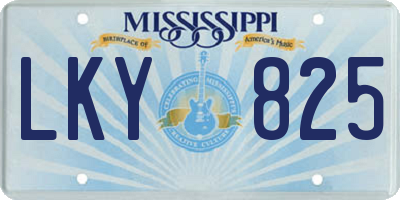 MS license plate LKY825