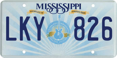 MS license plate LKY826