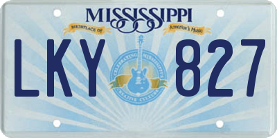 MS license plate LKY827