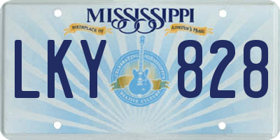 MS license plate LKY828