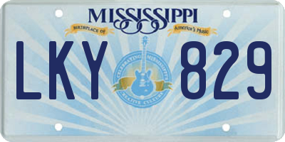 MS license plate LKY829