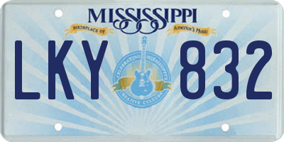 MS license plate LKY832