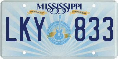 MS license plate LKY833