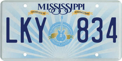 MS license plate LKY834