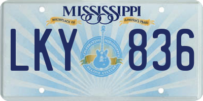 MS license plate LKY836
