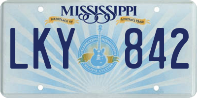 MS license plate LKY842