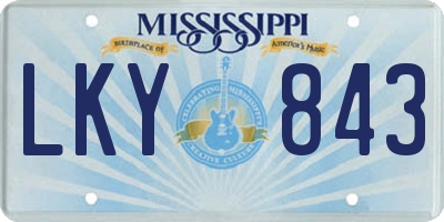MS license plate LKY843