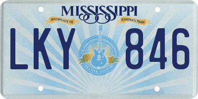 MS license plate LKY846