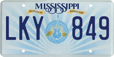 MS license plate LKY849