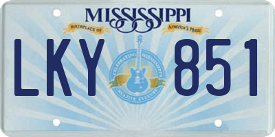 MS license plate LKY851