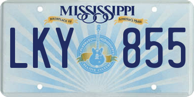 MS license plate LKY855