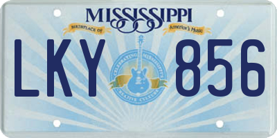 MS license plate LKY856