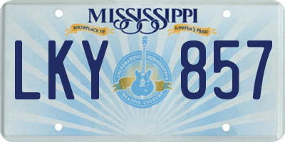 MS license plate LKY857