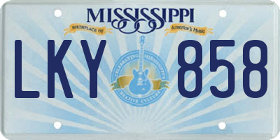 MS license plate LKY858