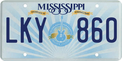 MS license plate LKY860