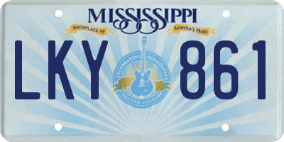 MS license plate LKY861