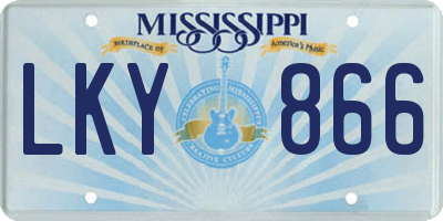 MS license plate LKY866