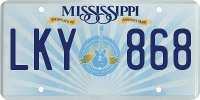 MS license plate LKY868