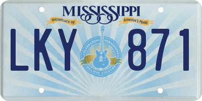 MS license plate LKY871