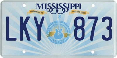 MS license plate LKY873